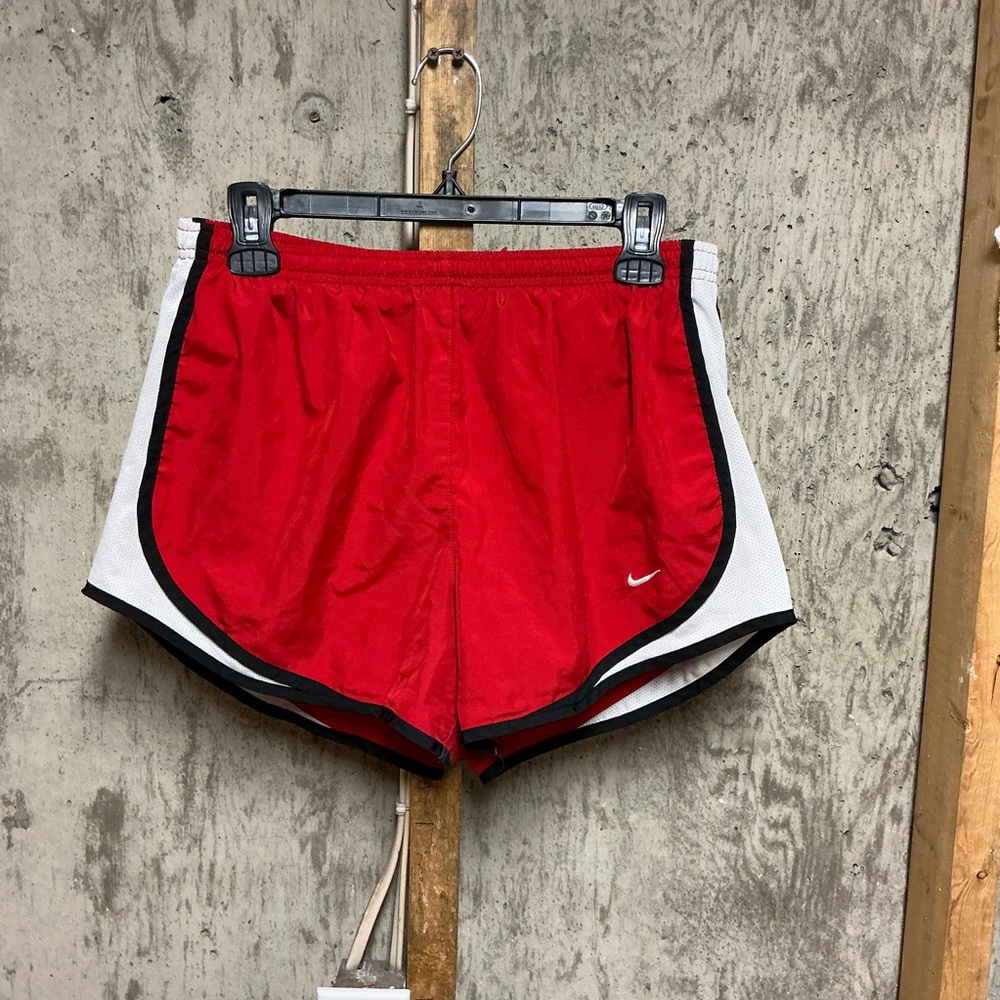 Nike Dri-FIT Women’s Athletic Running Shorts Red White Black Size M Breathable